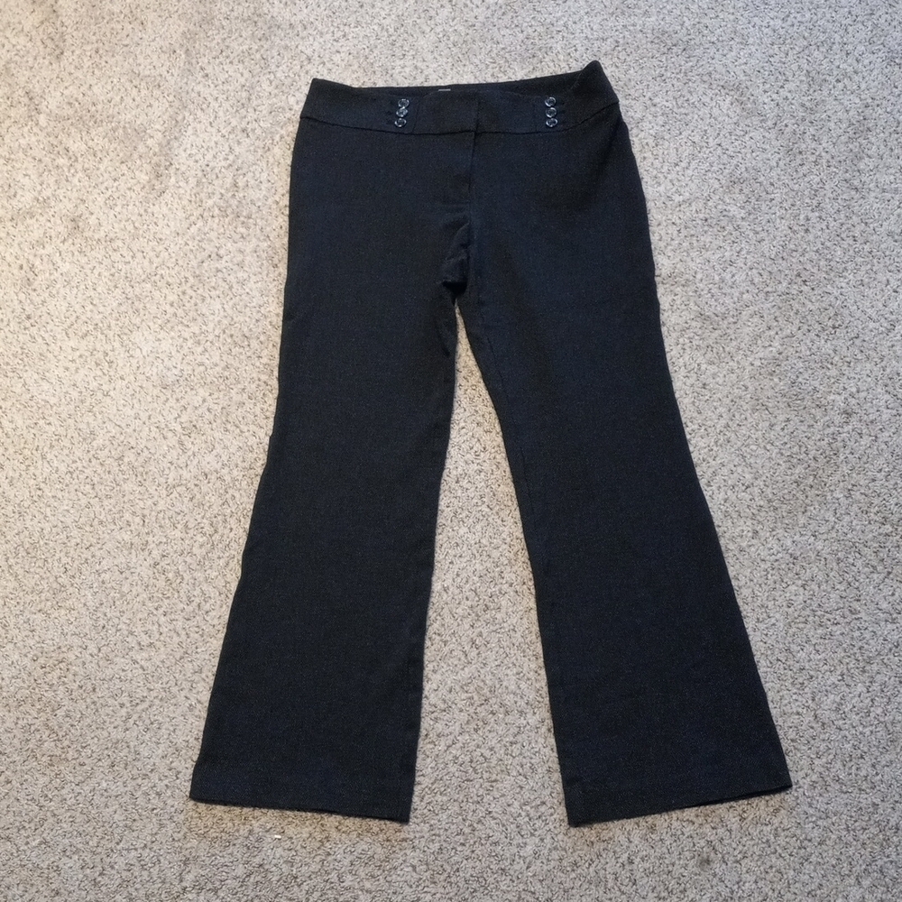 ANNE KLEIN size 10 black/gray stretch work pants